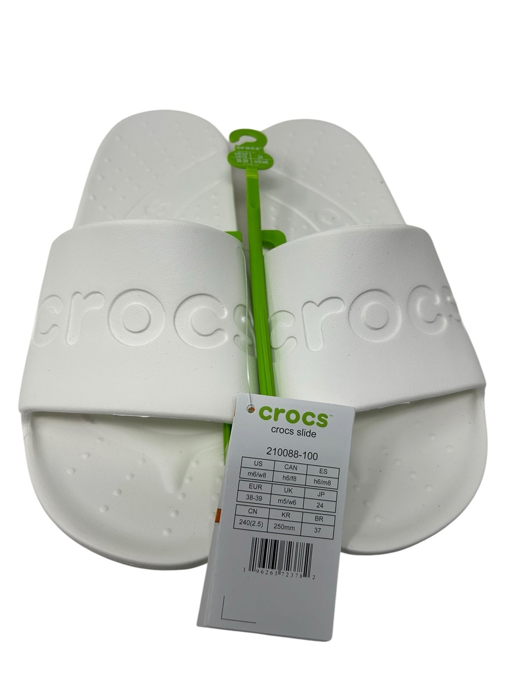 Crocs Classic Slide Sandals - White M6/W8 NWT